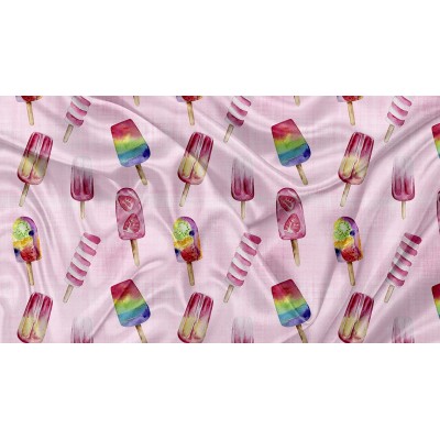 Printed Cuddle Minky Popsicle Rose - PRINT IN QUEBEC IN OUR WORKSHOP